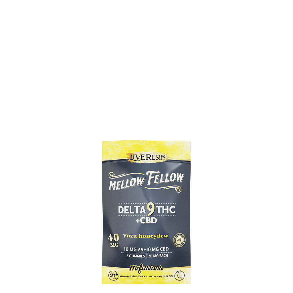 Delta 9 Live Resin Gummies 40mg 2 ct. - Yuzu Honeydew – Mellow Fellow