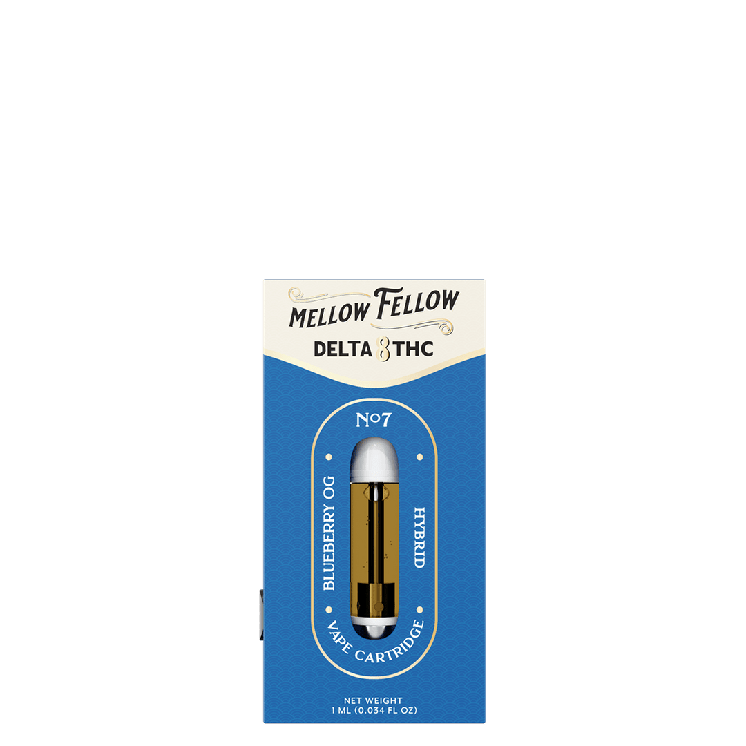 Delta 8 1ml Vape Cartridge - Blueberry OG (Hybrid) - Mellow Fellow