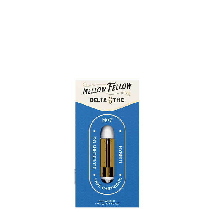 Delta 8 1ml Vape Cartridge - Blueberry OG (Hybrid) - Mellow Fellow