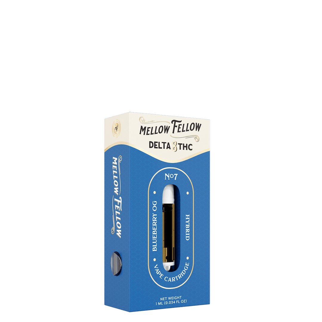 Delta 8 1ml Vape Cartridge - Blueberry OG (Hybrid) - Mellow Fellow