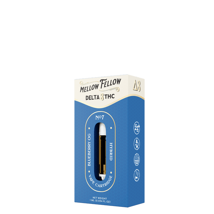 Delta 8 1ml Vape Cartridge - Blueberry OG (Hybrid) - Mellow Fellow