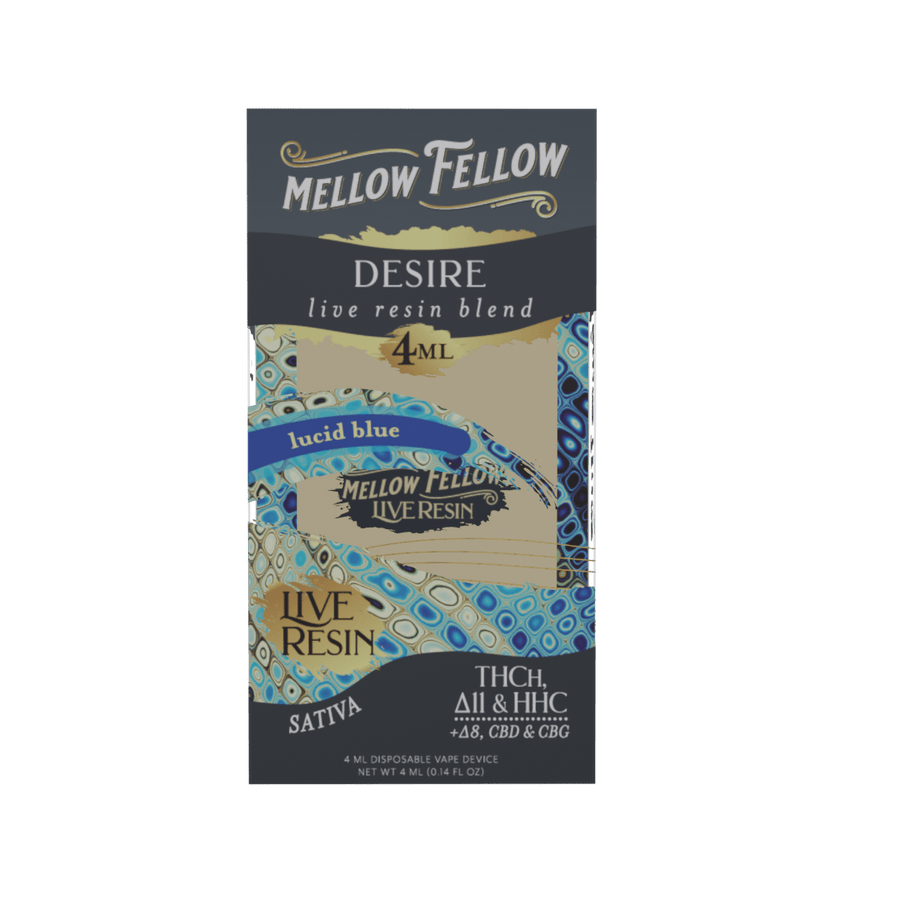 Desire Blend 4ml Live Resin Disposable Vape - Lucid Blue (Sativa) - Mellow Fellow