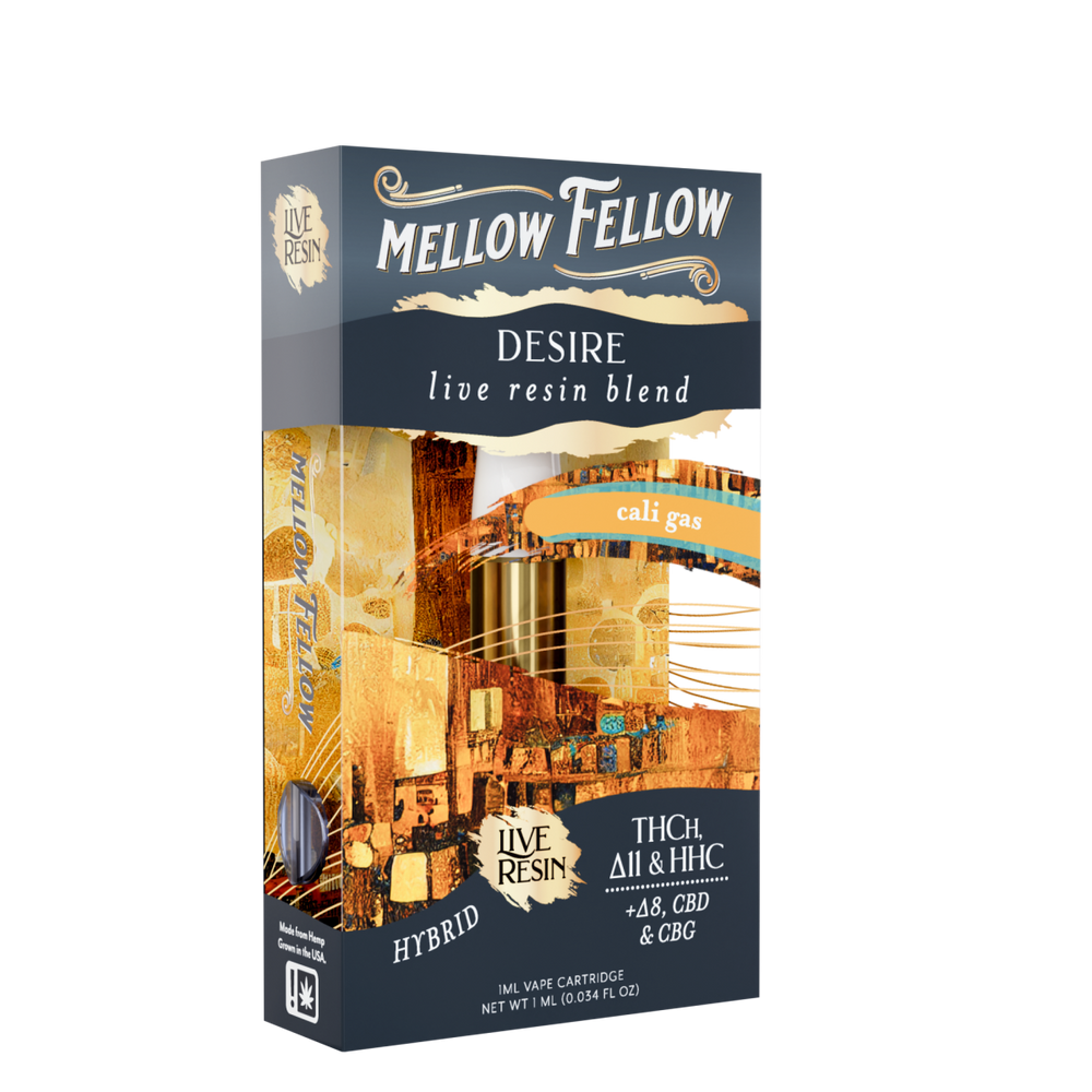 Desire Blend 1ml Live Resin Vape Cartridge - Cali Gas (Hybrid) - Mellow Fellow