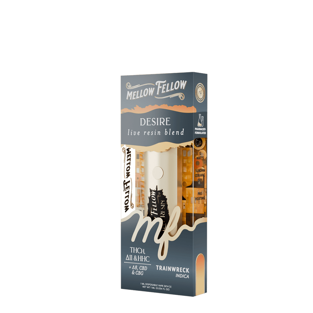 Desire Blend - Destination: Paris - Live Resin 1ml Disposable Vape - Trainwreck (Indica) - Mellow Fellow
