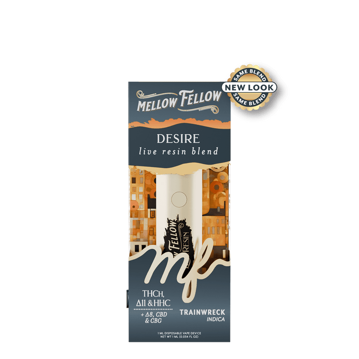 Desire Blend - Destination: Paris - Live Resin 1ml Disposable Vape - Trainwreck (Indica) - Mellow Fellow