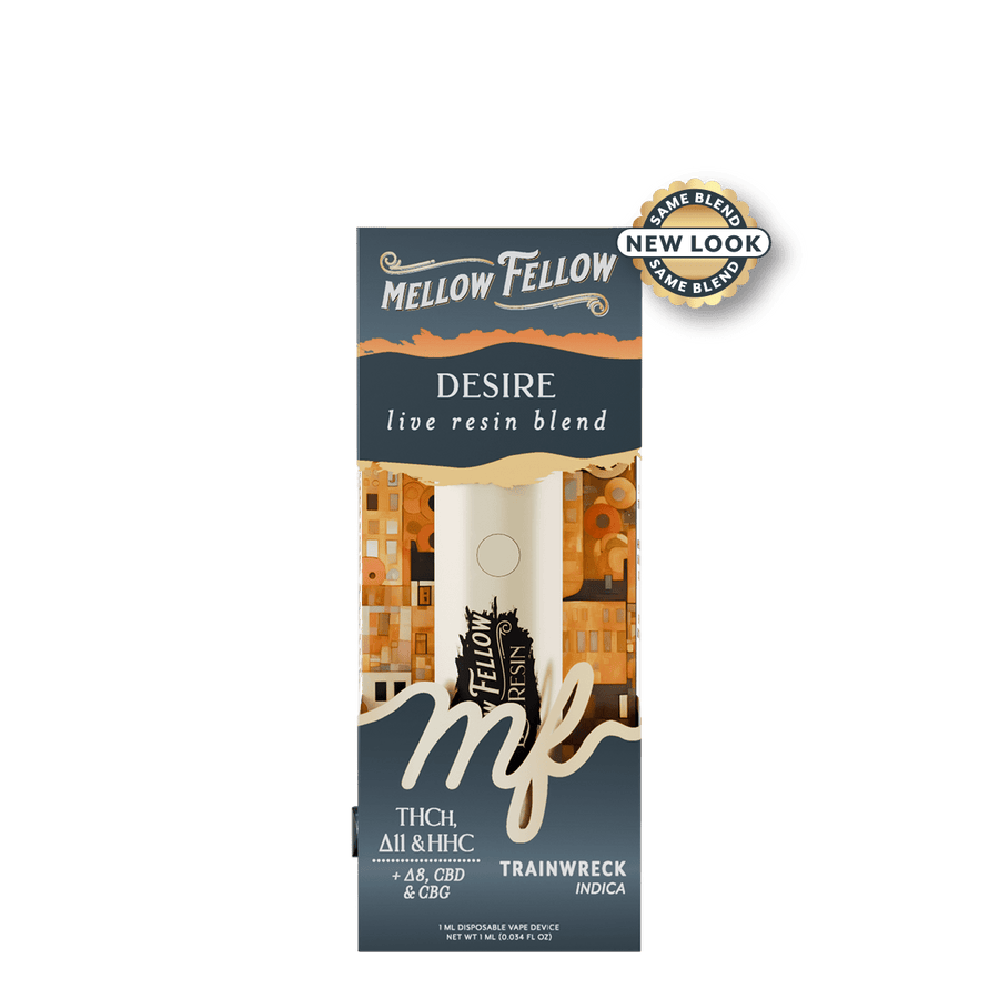 Desire Blend - Destination: Paris - Live Resin 1ml Disposable Vape - Trainwreck (Indica) - Mellow Fellow