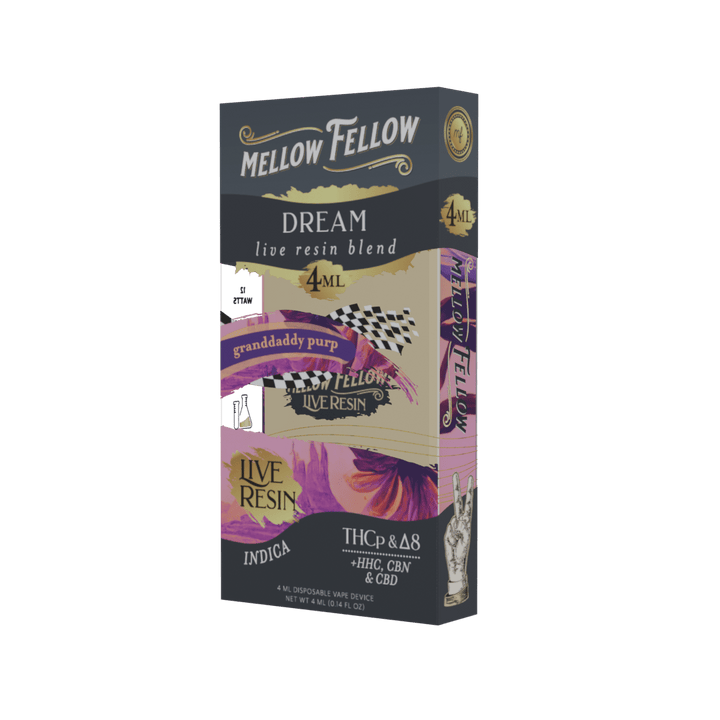 Dream Blend 4ml Live Resin Disposable Vape - Granddaddy Purp (Indica) - Mellow Fellow