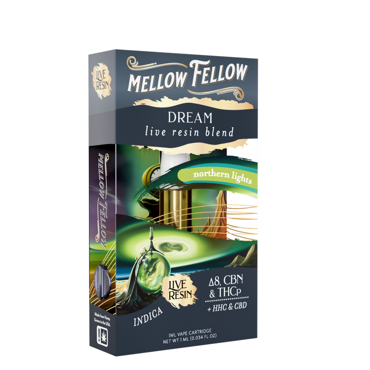 Dream Blend 1ml Live Resin Vape Cartridge - Northern Lights (Indica) - Mellow Fellow