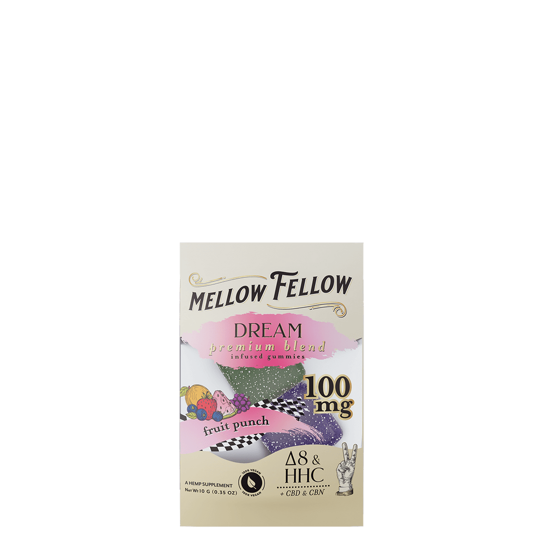 Dream Blend Fruit Punch 2 ct. Infused Gummies - Delta 8, HHC, CBD, CBN - Mellow Fellow