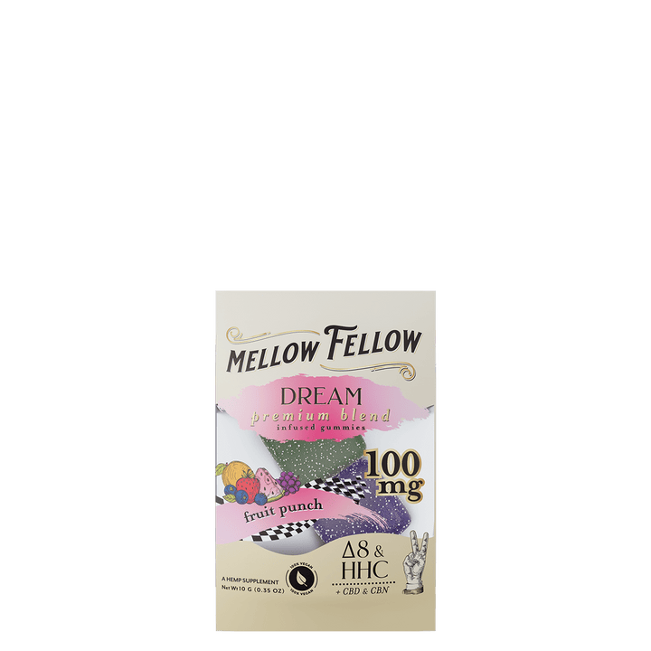 Dream Blend Fruit Punch 2 ct. Infused Gummies - Delta 8, HHC, CBD, CBN - Mellow Fellow