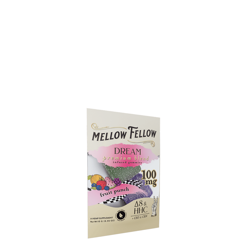 Dream Blend Fruit Punch 2 ct. Infused Gummies - Delta 8, HHC, CBD, CBN - Mellow Fellow