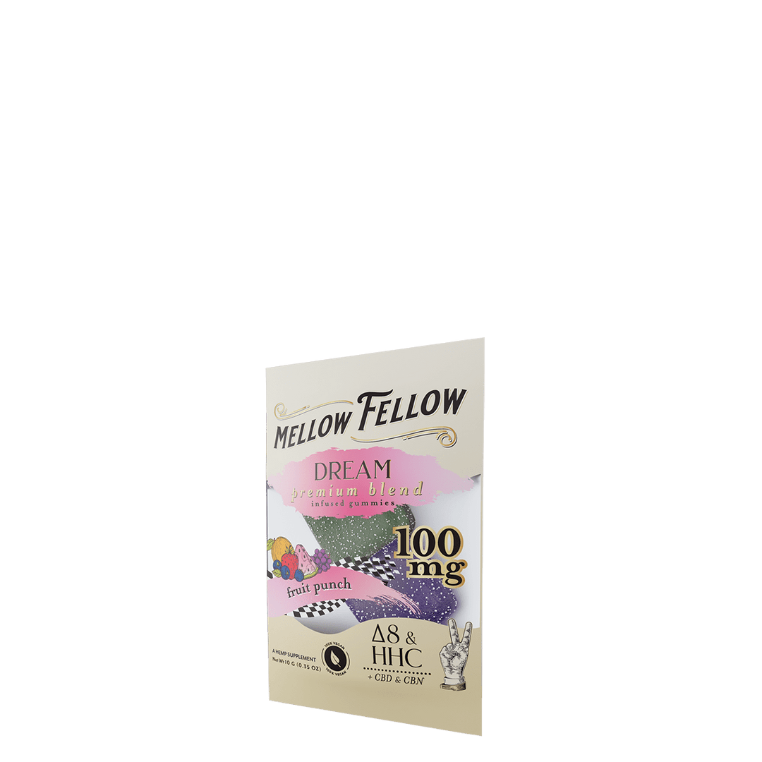 Dream Blend Fruit Punch 2 ct. Infused Gummies - Delta 8, HHC, CBD, CBN - Mellow Fellow