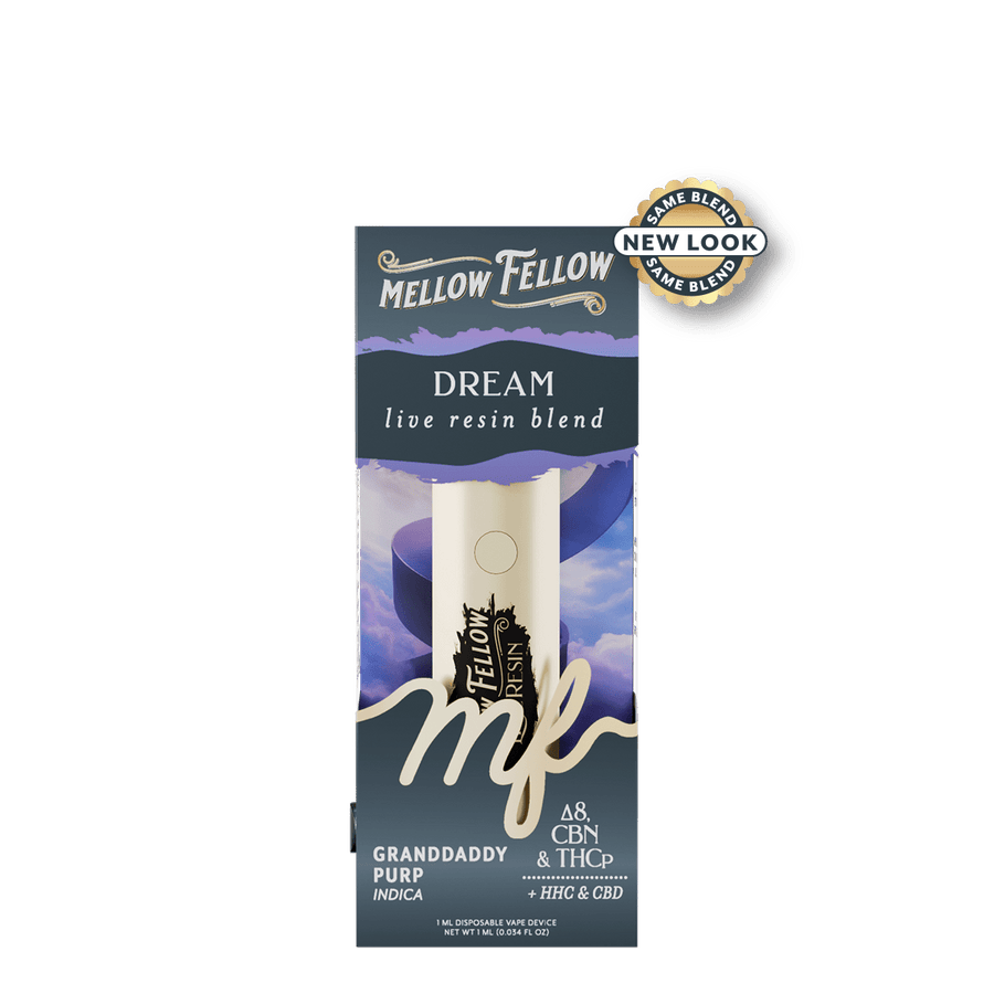 Dream Blend - Destination: Machu Picchu - Live Resin 1ml Disposable Vape - Granddaddy Purp (Indica) - Mellow Fellow