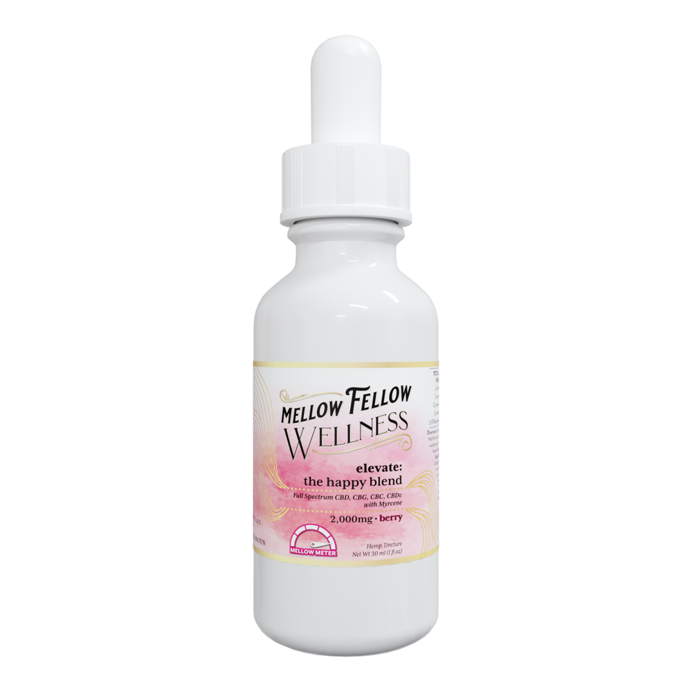 Wellness Tincture - Elevate: The Happy Blend - Berry - 2000mg - Mellow Fellow