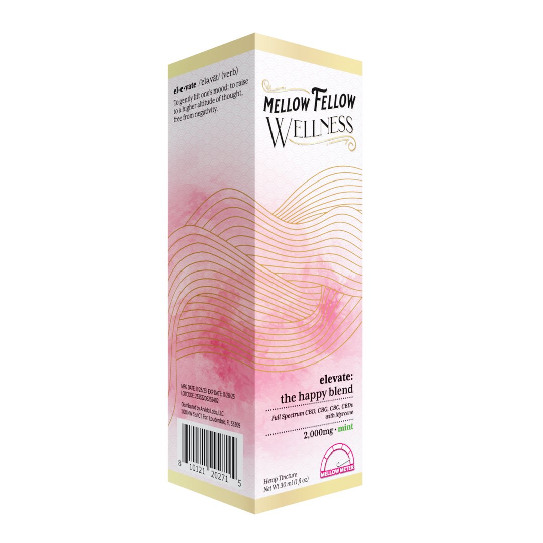 Wellness Tincture - Elevate: The Happy Blend - Mint - 2000mg - Mellow Fellow