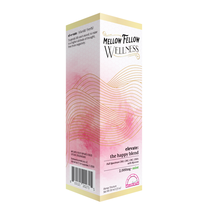 Wellness Tincture - Elevate: The Happy Blend - Mint - 2000mg - Mellow Fellow