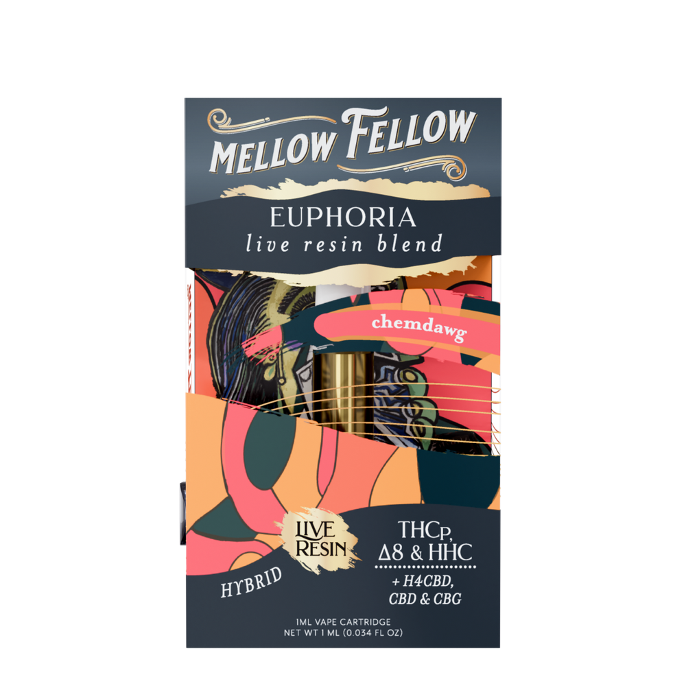Euphoria Blend 1ml Live Resin Vape Cartridge - Chemdawg (Hybrid) - Mellow Fellow