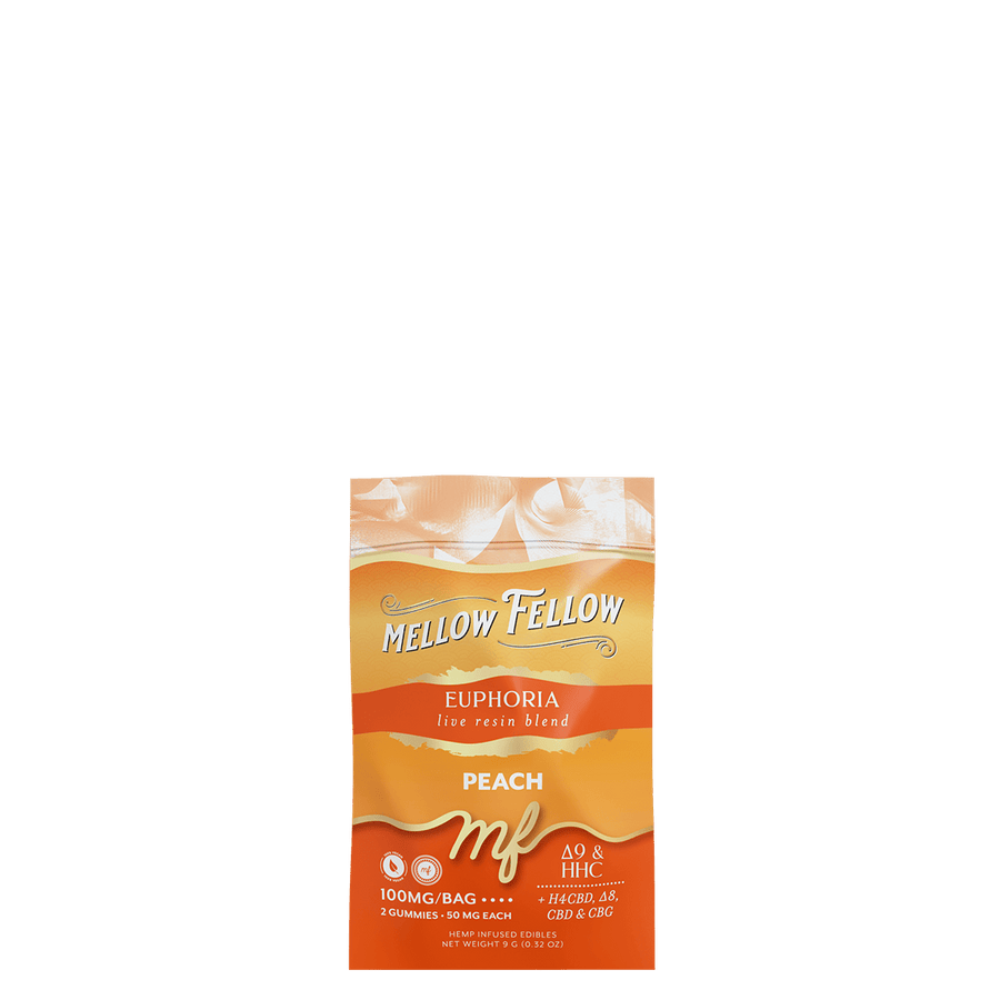 Euphoria Blend - Live Resin M - Fusions Edibles Sachets - Peach 100mg - Mellow Fellow