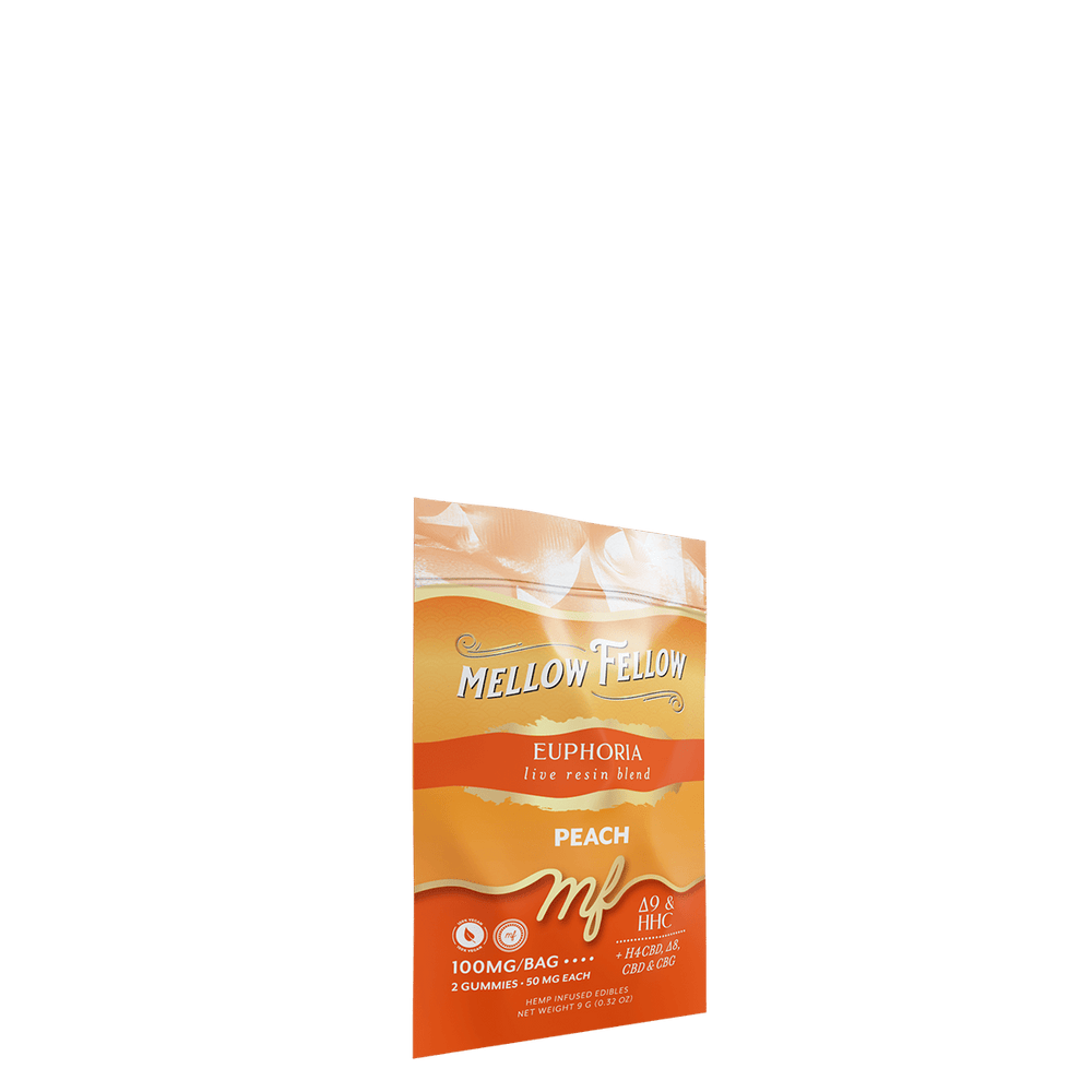 Euphoria Blend - Live Resin M - Fusions Edibles Sachets - Peach 100mg - Mellow Fellow