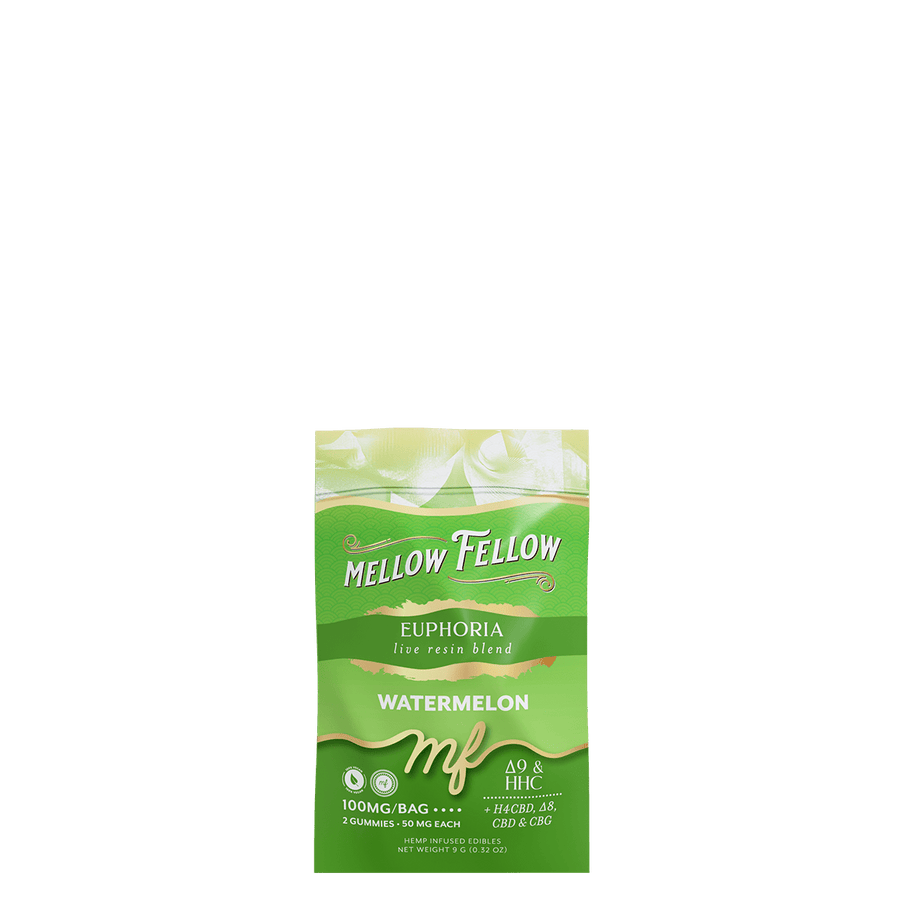 Euphoria Blend - Live Resin M - Fusions Edibles Sachets - Watermelon 100mg - Mellow Fellow