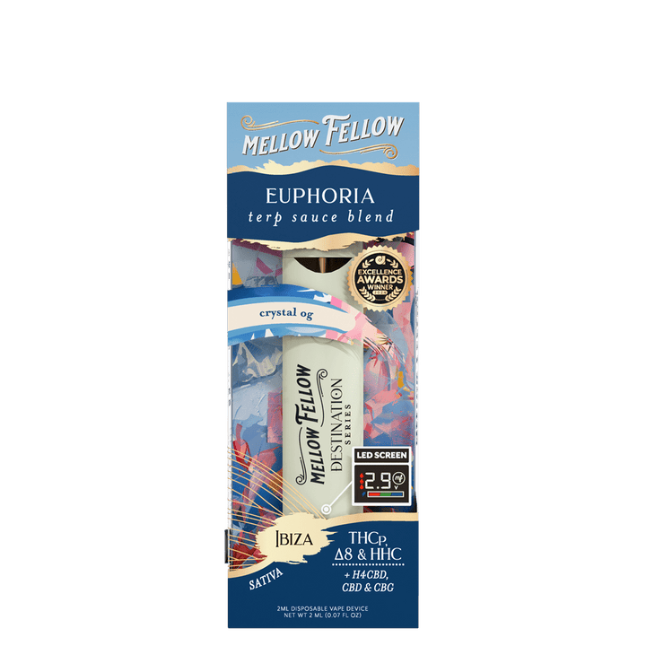 Euphoria Blend - Destination: Ibiza - Terp Sauce 2ml Disposable Vape - Crystal OG (Sativa) - Mellow Fellow
