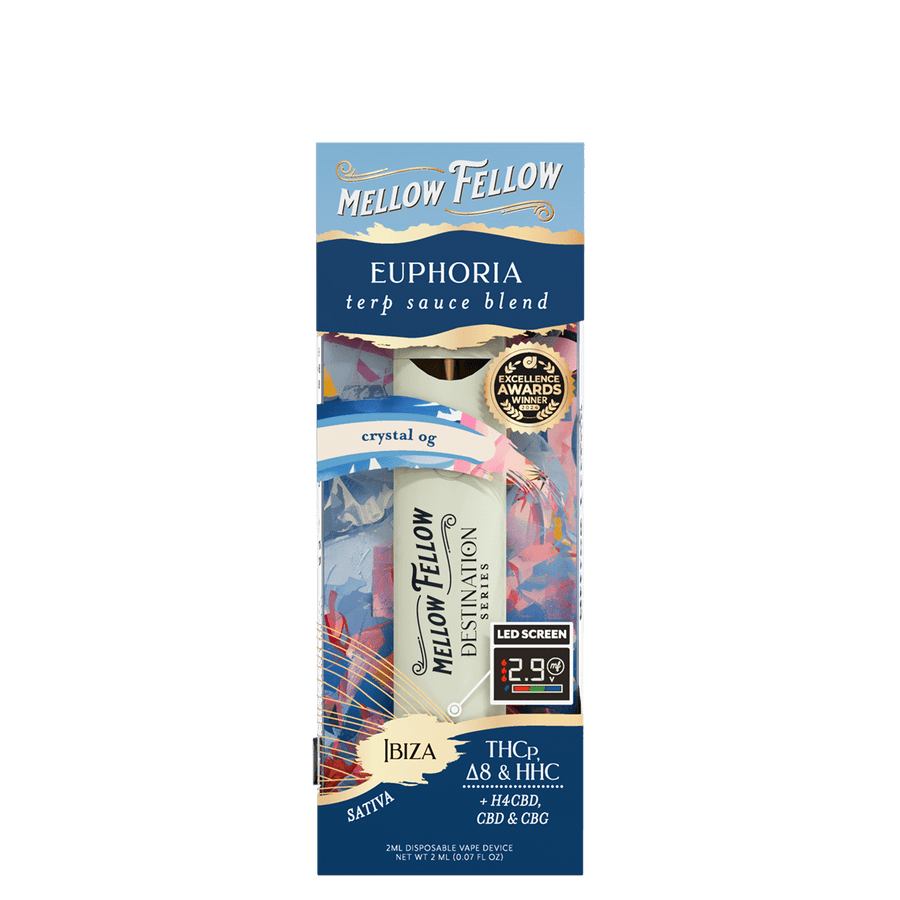 Euphoria Blend - Destination: Ibiza - Terp Sauce 2ml Disposable Vape - Crystal OG (Sativa) - Mellow Fellow