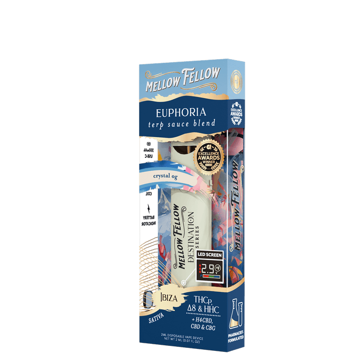 Euphoria Blend - Destination: Ibiza - Terp Sauce 2ml Disposable Vape - Crystal OG (Sativa) - Mellow Fellow