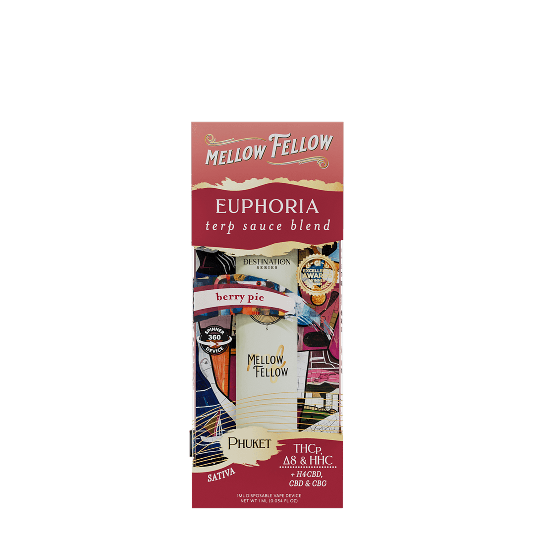 Euphoria Blend - Terp Sauce 1ml Disposable Spinner Vape - Berry Pie (Sativa) - Mellow Fellow