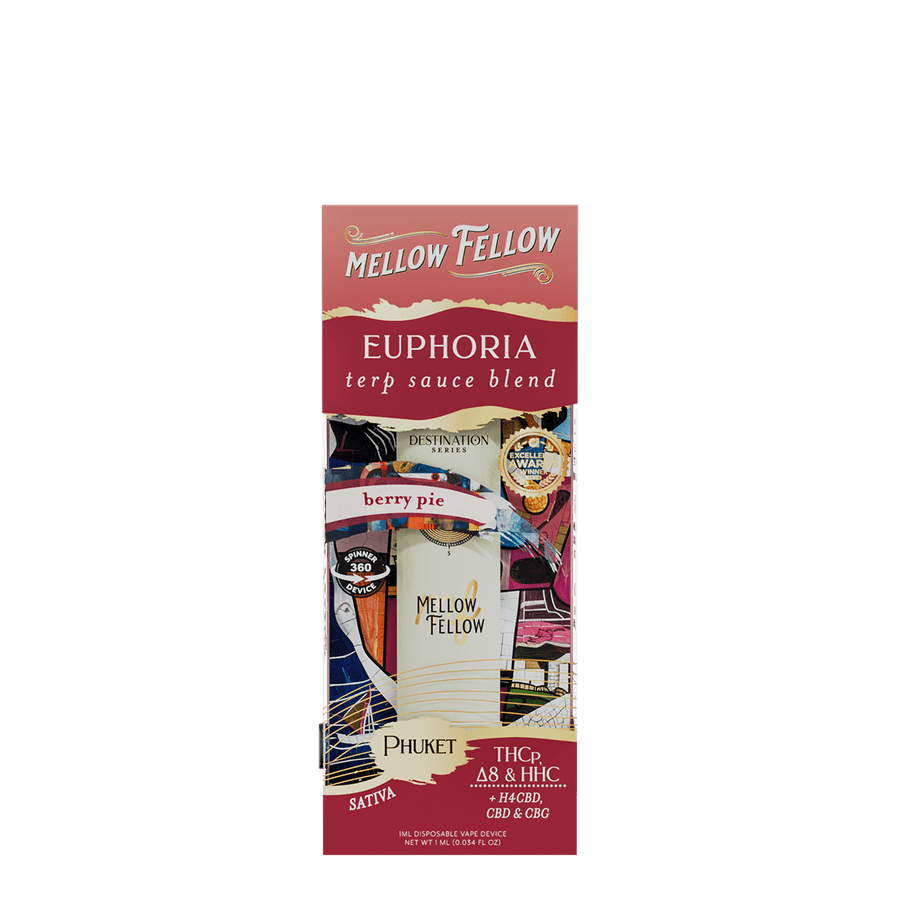 Euphoria Blend - Terp Sauce 1ml Disposable Spinner Vape - Berry Pie (Sativa) - Mellow Fellow