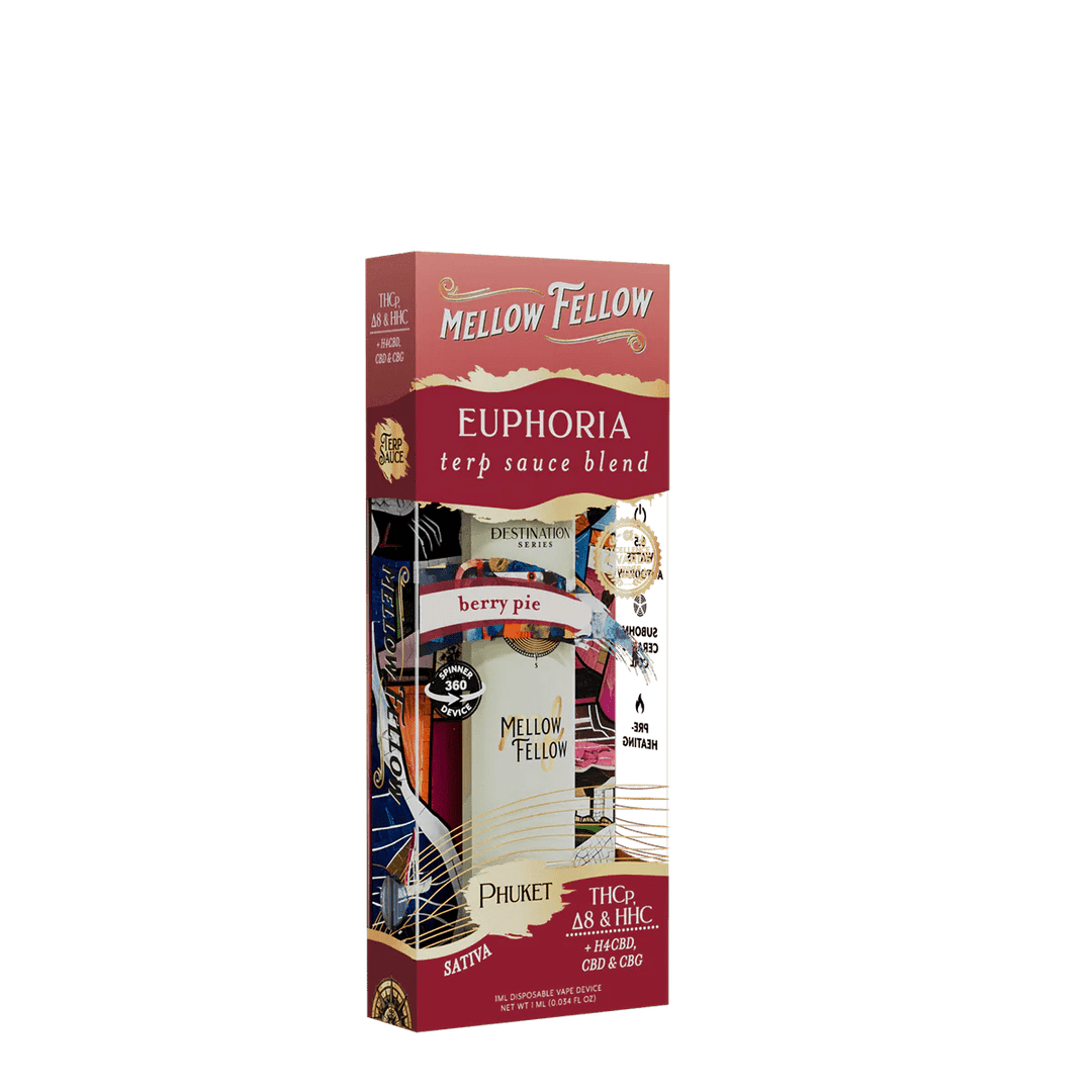 Euphoria Blend - Terp Sauce 1ml Disposable Spinner Vape - Berry Pie (Sativa) - Mellow Fellow