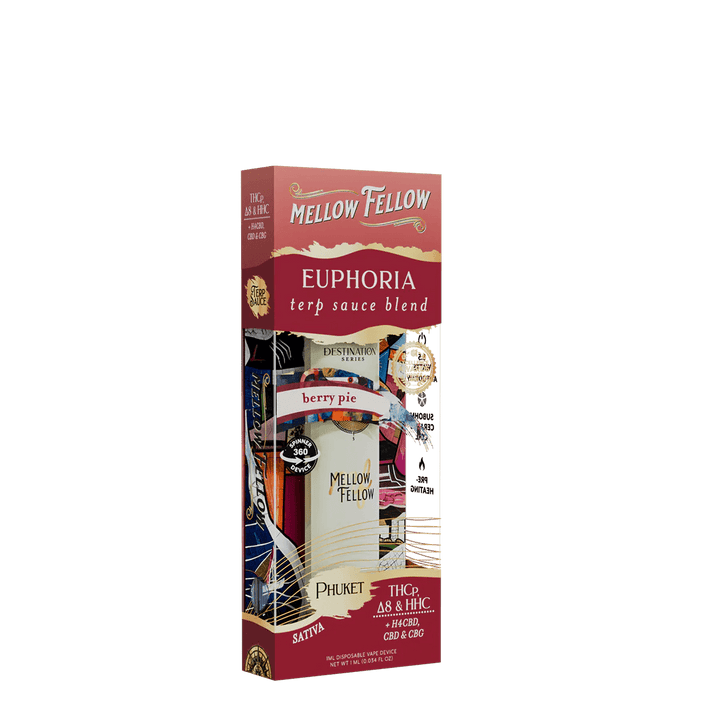 Euphoria Blend - Terp Sauce 1ml Disposable Spinner Vape - Berry Pie (Sativa) - Mellow Fellow