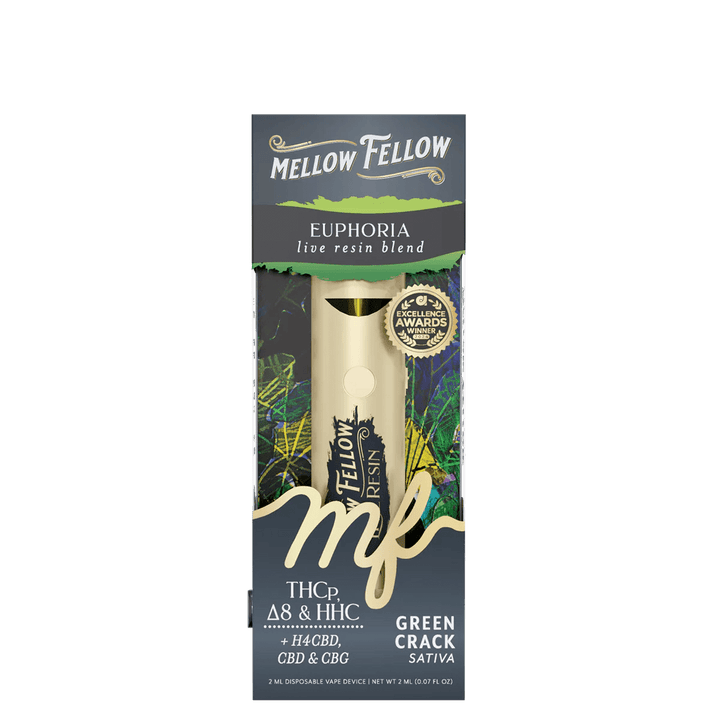 Euphoria Blend 2ml Live Resin Disposable Vape - Green Crack (Sativa) - Mellow Fellow