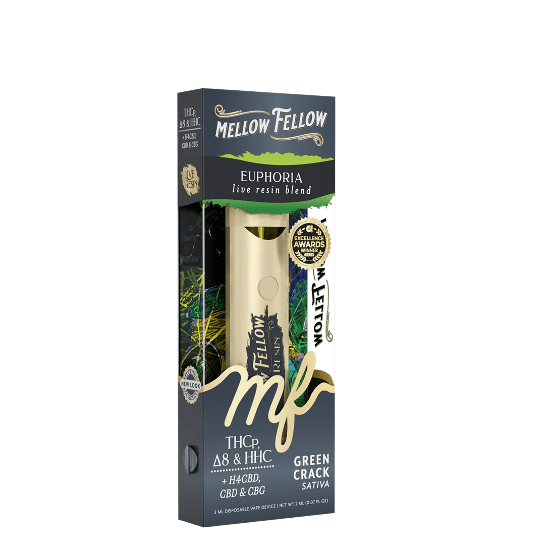 Euphoria Blend 2ml Live Resin Disposable Vape - Green Crack (Sativa) - Mellow Fellow