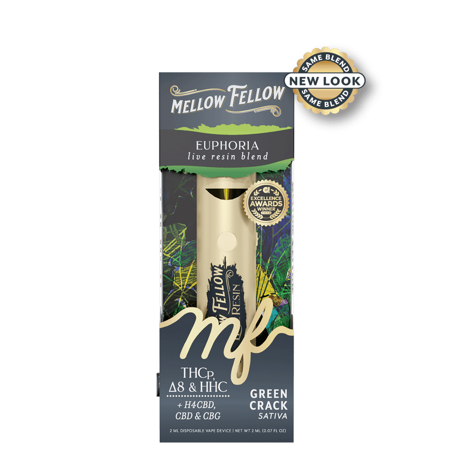 Euphoria Blend 2ml Live Resin Disposable Vape - Green Crack (Sativa) - Mellow Fellow