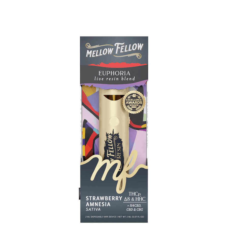 Euphoria Blend 2ml Live Resin Disposable Vape - Strawberry Amnesia (Sativa) - Mellow Fellow