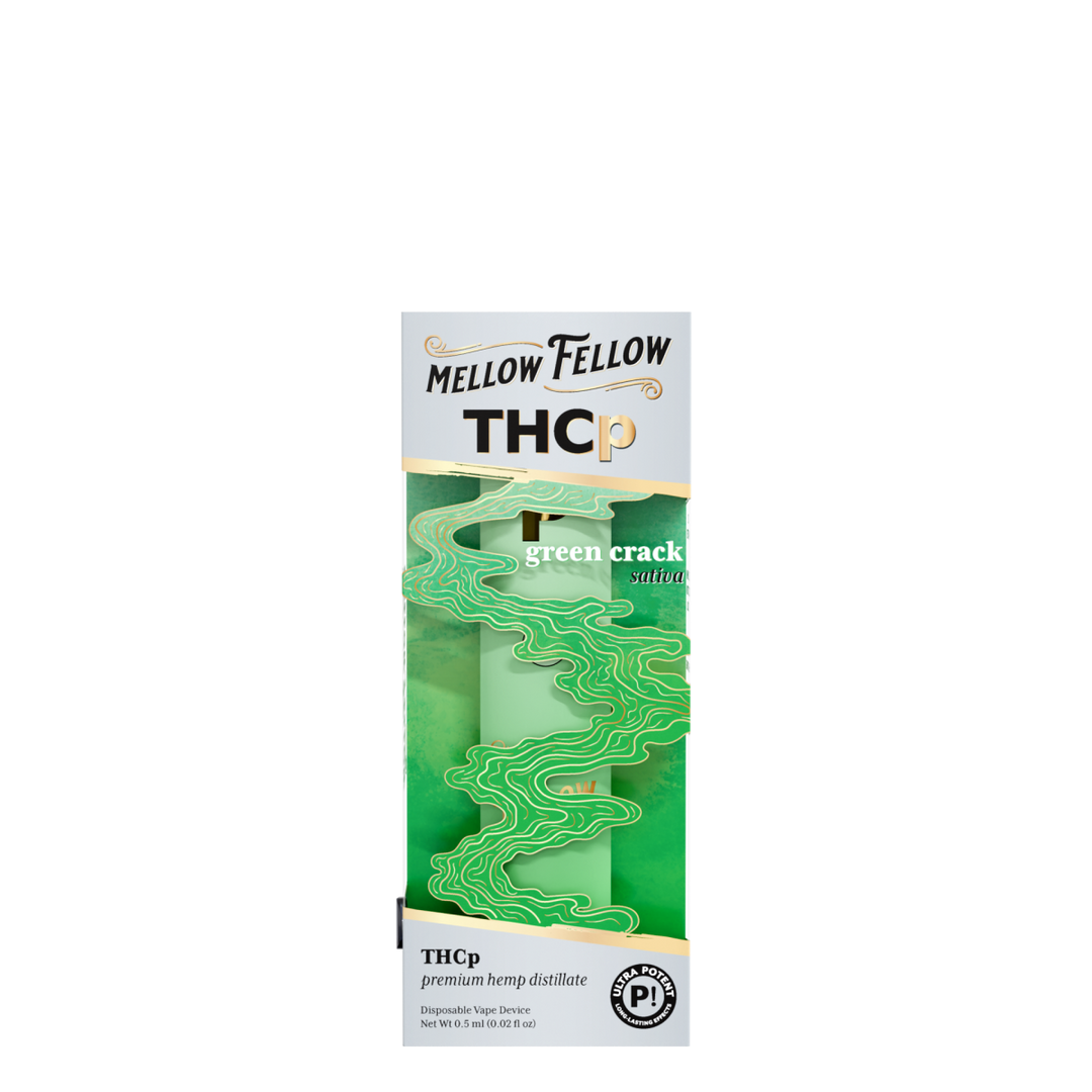 THCp 0.5g Disposable Vape - Green Crack (Sativa) - Mellow Fellow