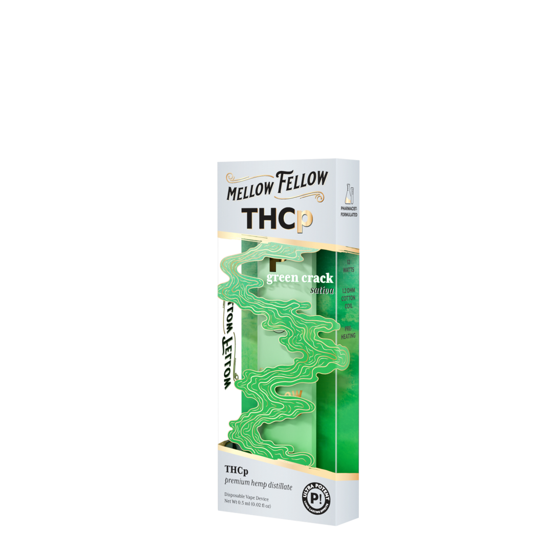 THCp 0.5g Disposable Vape - Green Crack (Sativa) - Mellow Fellow