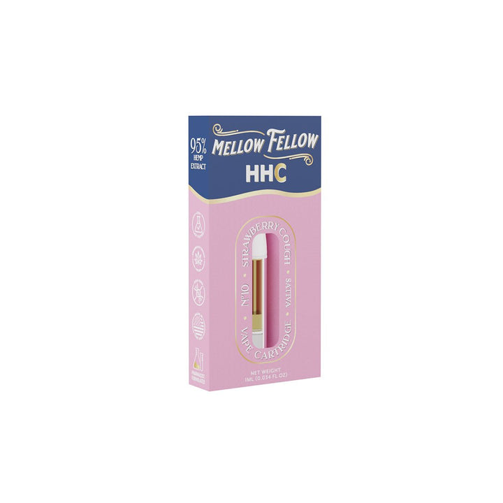 HHC 1ml Vape Cartridge - Strawberry Cough (Sativa) - Mellow Fellow