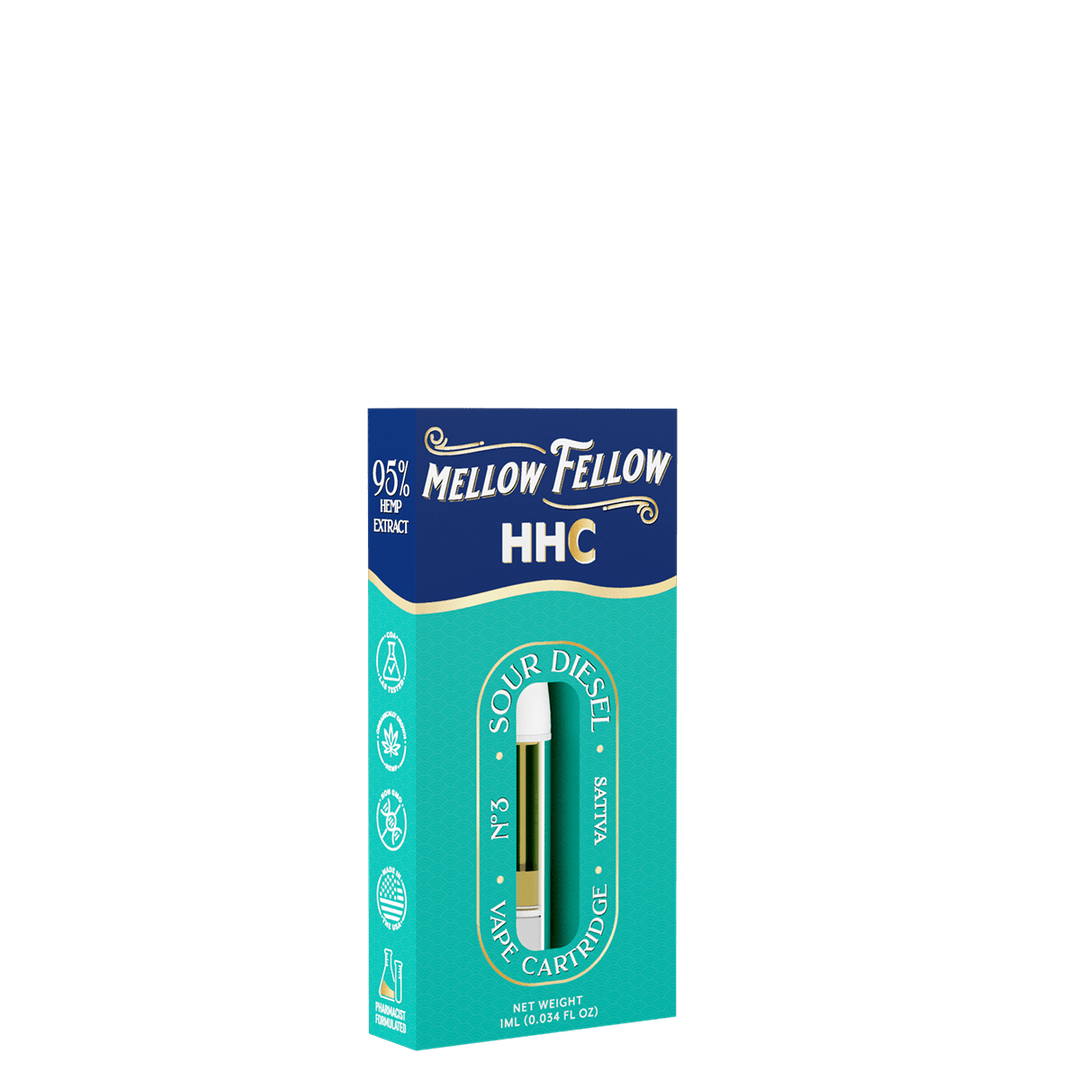 HHC 1ml Vape Cartridge - Sour Diesel (Sativa) - Mellow Fellow