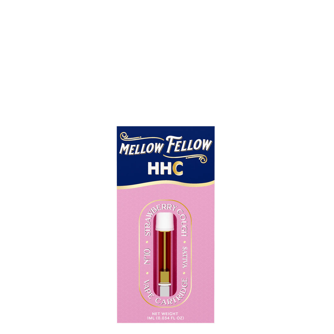 HHC 1ml Vape Cartridge - Strawberry Cough (Sativa) - Mellow Fellow