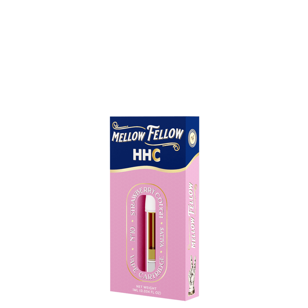 HHC 1ml Vape Cartridge - Strawberry Cough (Sativa) - Mellow Fellow