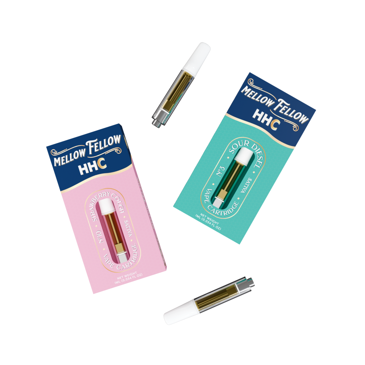 HHC 1ml Vape Cartridge Bundle (2 Pack) | Sativa - Mellow Fellow HHC 1ml Vape Cartridge Bundle (2 Pack) | Sativa - Mellow Fellow