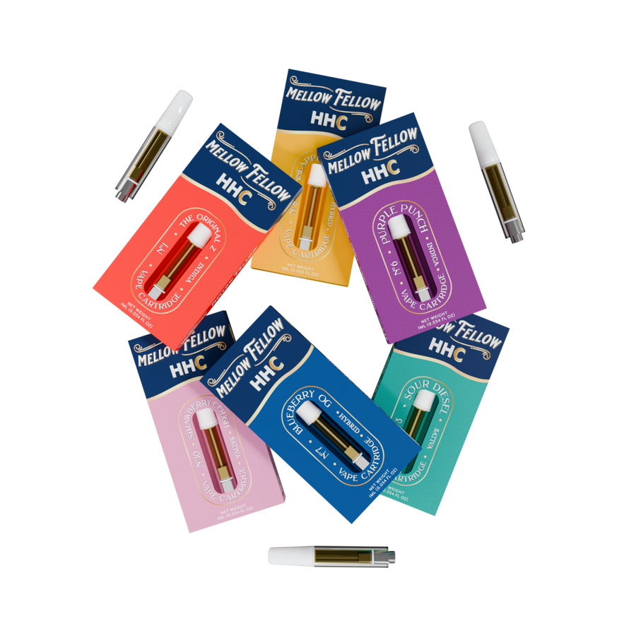 HHC 1ml Vape Cartridge Sampler (6 Pack) - Mellow Fellow