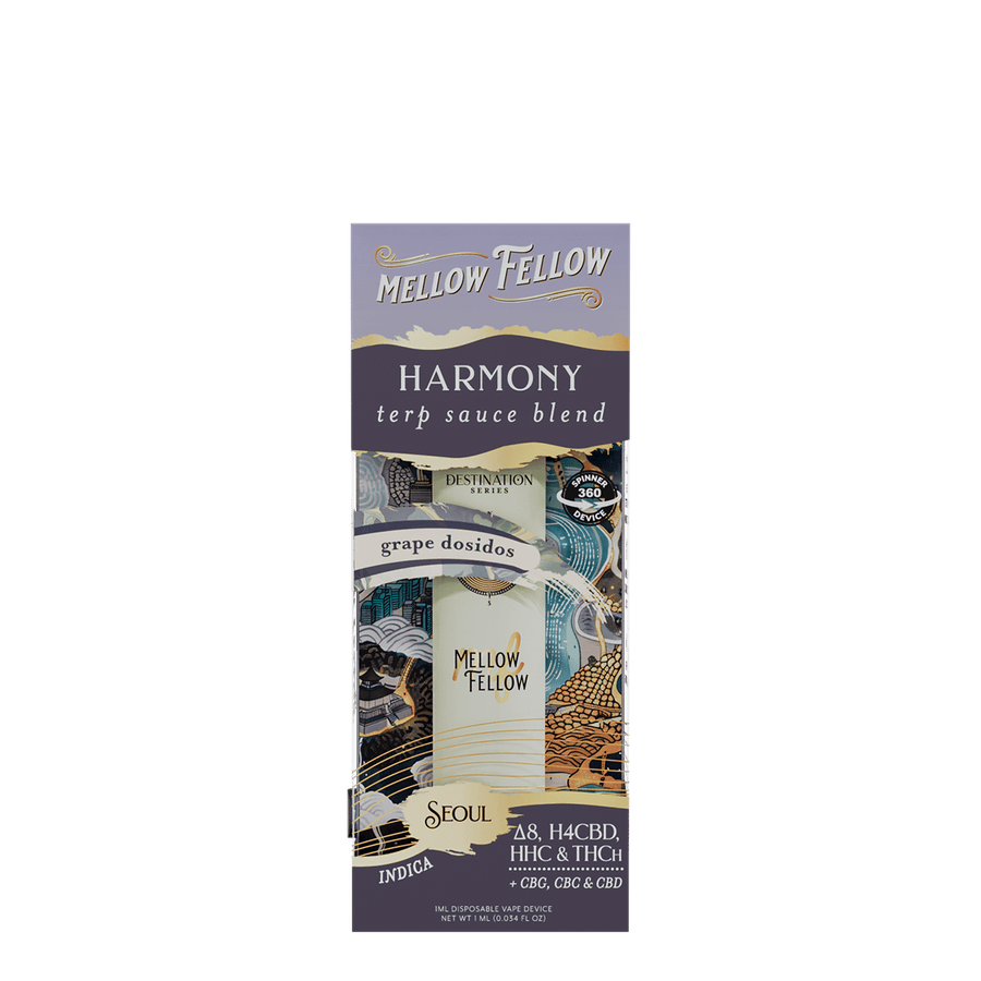 Harmony Blend - Terp Sauce 1ml Disposable Spinner Vape - Grape Dosidos (Indica) - Mellow Fellow