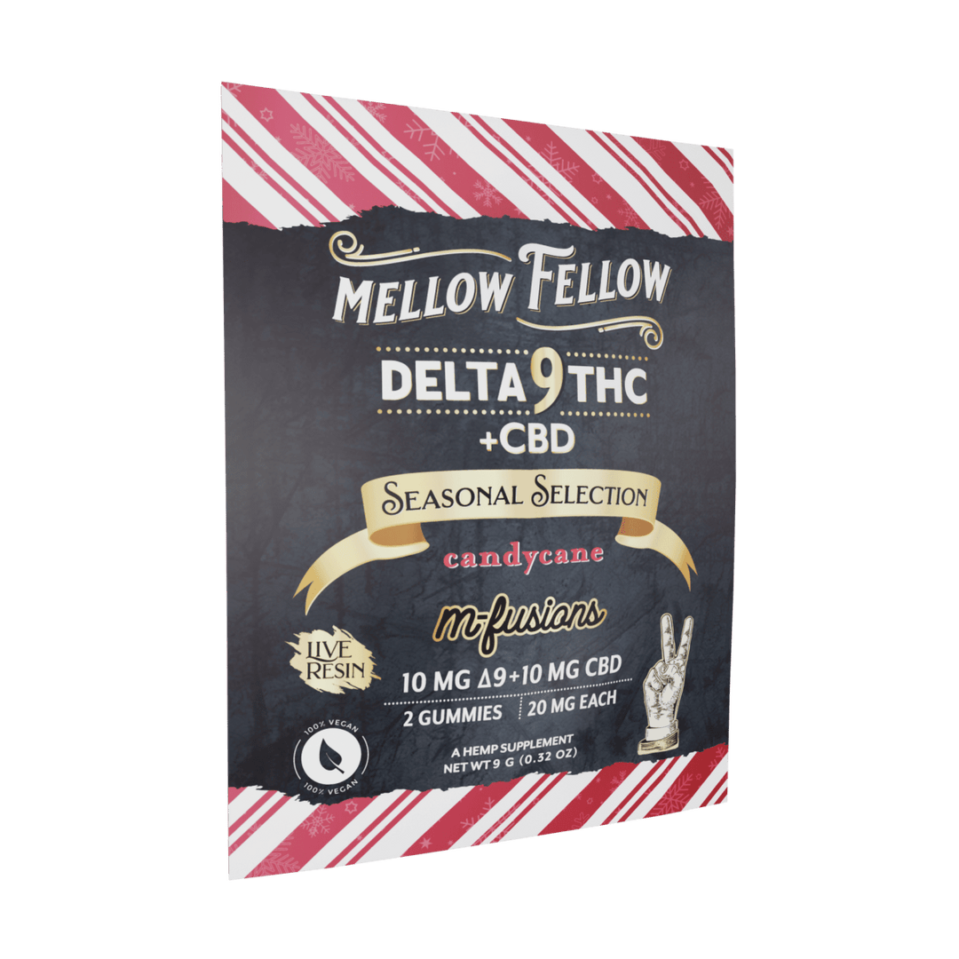 Seasonal Selection Infused Edibles - 2 ct. 40mg Live Resin Delta 9 - Candy Cane - Mellow Fellow