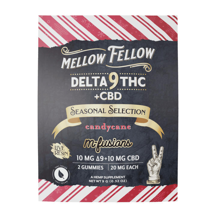 Seasonal Selection Infused Edibles - 2 ct. 40mg Live Resin Delta 9 - Candy Cane - Mellow Fellow