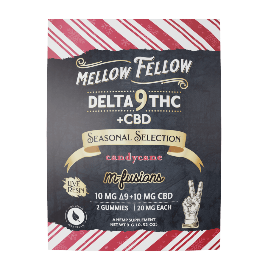 Seasonal Selection Infused Edibles - 2 ct. 40mg Live Resin Delta 9 - Candy Cane - Mellow Fellow