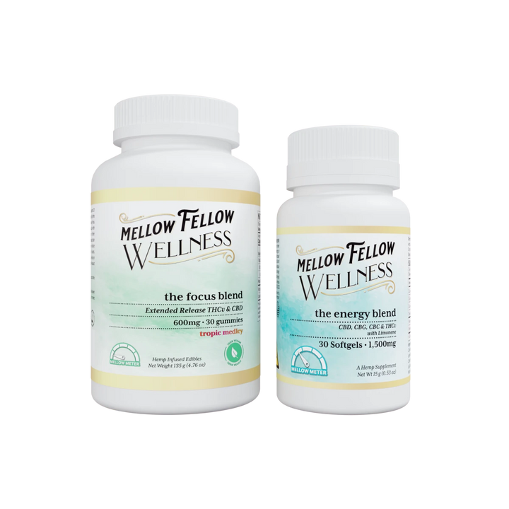 Illuminate Focus Blend Gummy Jar / Momentum Energy Blend Softgel Jar - Mellow Fellow