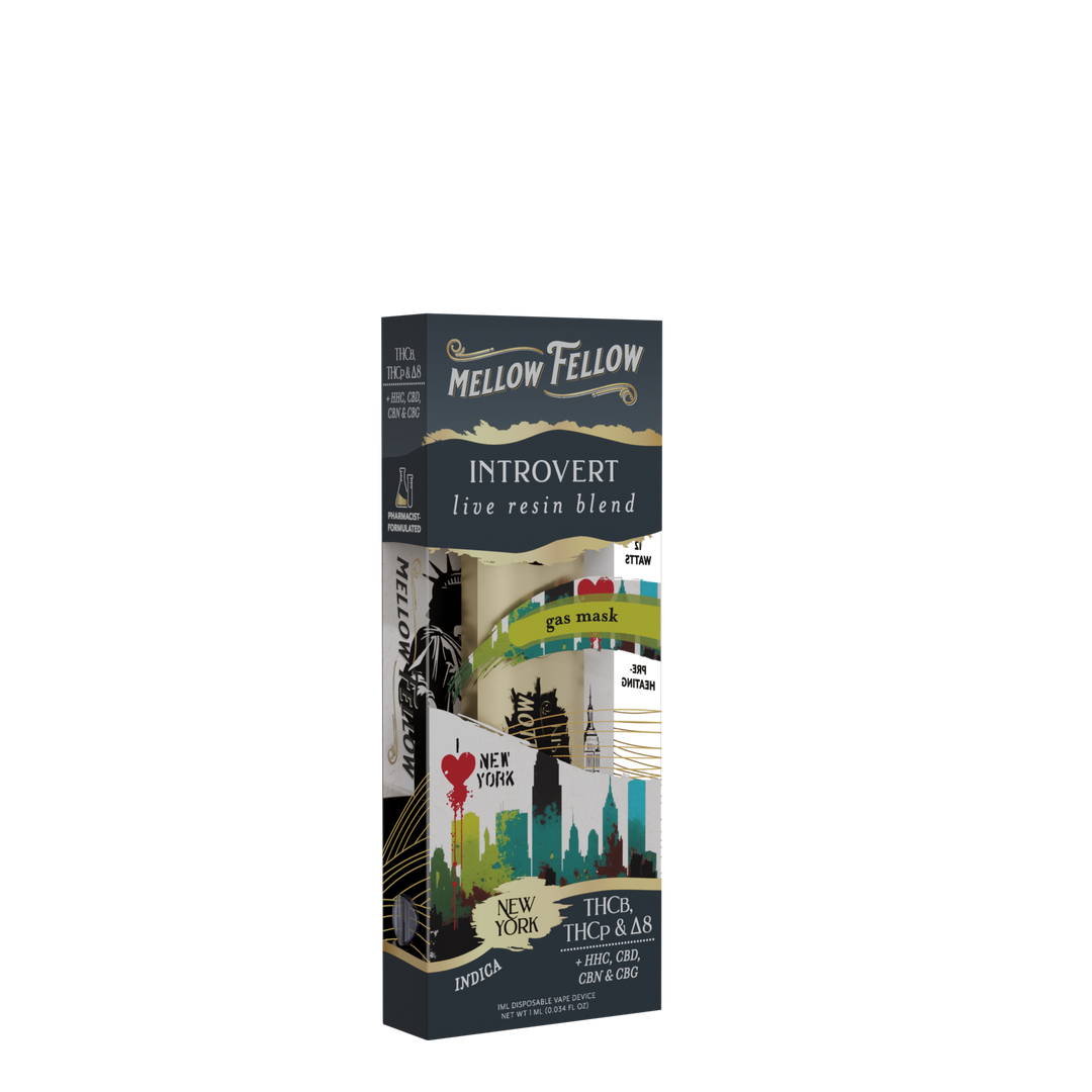 Introvert NYC - Gas Mask - Indica - 1ml Live Resin Disposable Vape ...