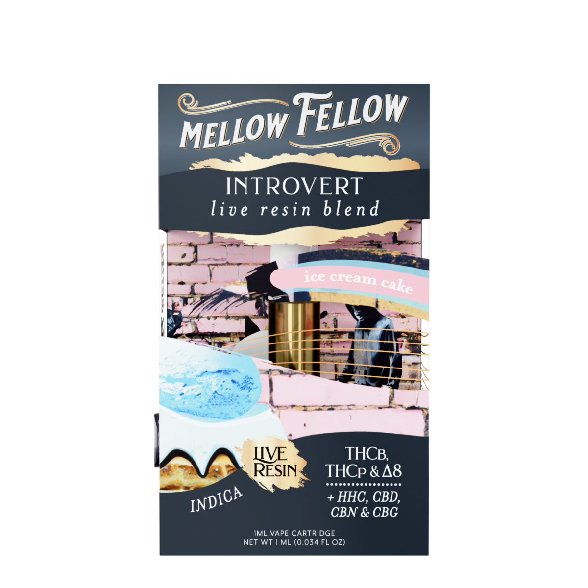 Introvert Blend 1ml Live Resin Vape Cartridge - Ice Cream Cake (Indica ...